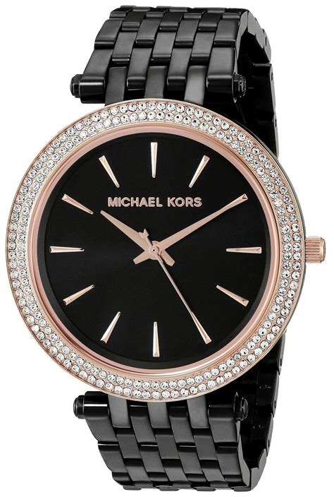 michael kors women's black leather watch|Michael Kors watches women price.